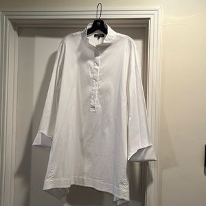 Lafayette 148 New York stretch cotton blend swing tunic!  Stand collar, cuffs.